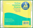 2141 Dynarex Isolation Gown Fluid Resistant Yellow Full Back 616784214139