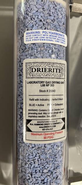 L68-np-303 Agilent Technolgies 68-np-303 Drierite Laboratory Gas Drying Unit. Model #l68-np-303 Stock # 26840