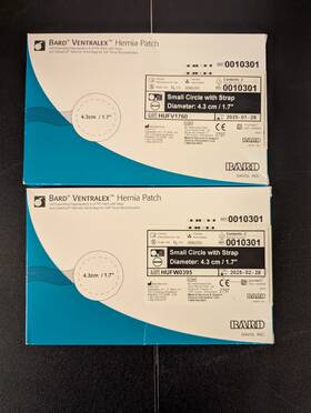 0010301 Bard Davol Ventralex Hernia Mesh Patch With Strap Small Circle Expired