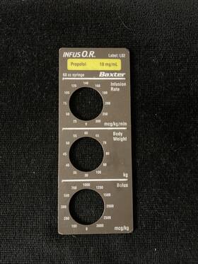 6461558 Baxter Infus Or Propofol Smart Label