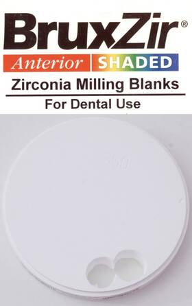 70-1158-bxa0013 Bruxzir Used Anterior Shaded 350 Zirconia Disc Blank 98x15 Mm Mfg 2018/05/09