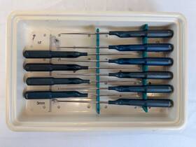 Codman 47-5023 Set Of 10 Microsect Cervical Neuro Curettes With Tray Orthopedics