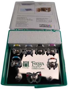 H09966 Coltene Whaledent Hygenic Fiesta 9 Winged Color Coded Clamp Set Partial