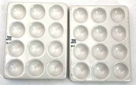 550-3 Coorstek Coors 550-3/0 Porcelain 12-well Depression Color Reaction Spot Plate Lot Of 2