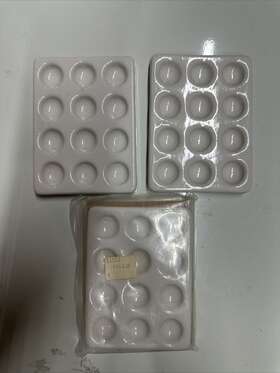 60429 Coorstek Coors 3 X White Porcelain 12-well Depression Color Reaction Spot Plate #