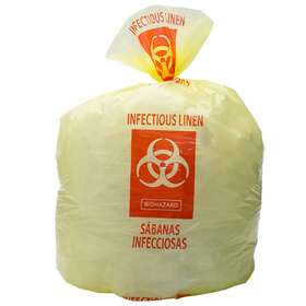 Hd33ye Elkay Plastics High Density Yellow Infectious Linen Liner 31 Inch X 43 14 Microns Pkg Qty 250