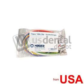 434847 Hager 605290 Super Assorted Color 14in Bib Clips Autoclavable Plastic Chain With Ni