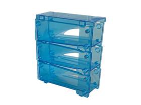 Hs20615m Heathrow Scientific Plastic Cargo Magnetic Pipette Rack 3-stack With 1-lid Blue