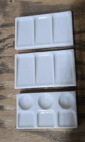 333-0505 House Brand Vintage Dental Porcelain Mixing Ceramic Watering Wet Tray Made In Usa