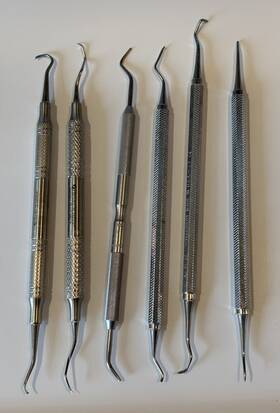 101-2126 Hu-friedy Lot Of 6 Dental Instruments #13/14 Gracey Curette And Others