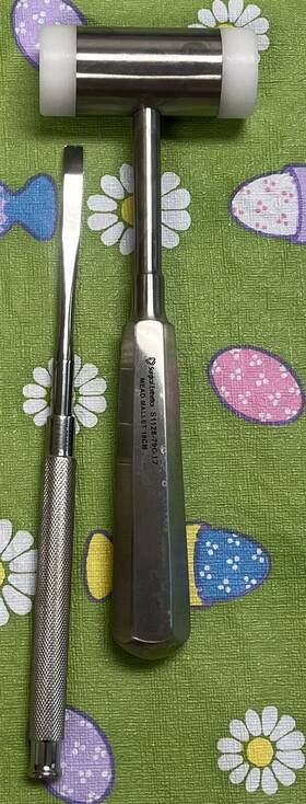 Ckn55 Hu-friedy 55 Kramer Nevins Bone Chisel Mead Mallet 18cm Dental Surgery