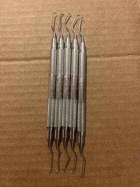 Sas5 Hu-friedy Sas5/66 Dental #5/6 Gracey Curette Srp 11/12 13/14 Five Used Curettes