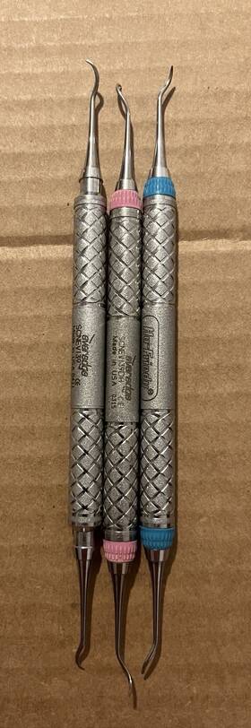 Scnev139 Hu-friedy Three Used Dental Gracey Curette