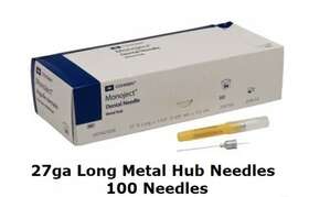 8881400066 Kendall 100 Monoject Metal Hub Dental Medical Needles 27 G Long Usa