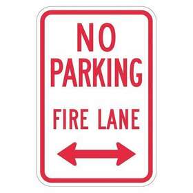 T1-2846-hi Lyle 12x18 Fire Lane Sign 18 Inch H 12 W Aluminum