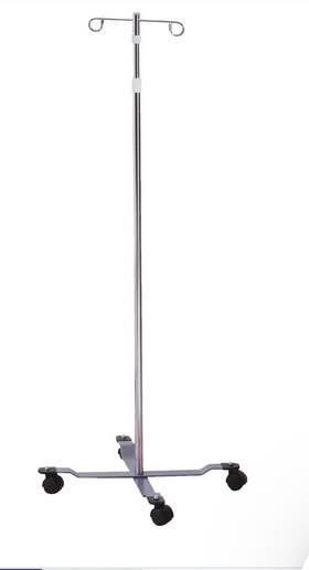 81-11300 Mckesson Iv Pole Floor Stand 2-hook 4-leg Dual-wheel Nylon Casters 22 Inch