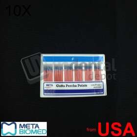 Rr-107613 Meta 10x Lot Of Gutta Percha Points Color Coded Spill Proof #f- 120pk #r 107613