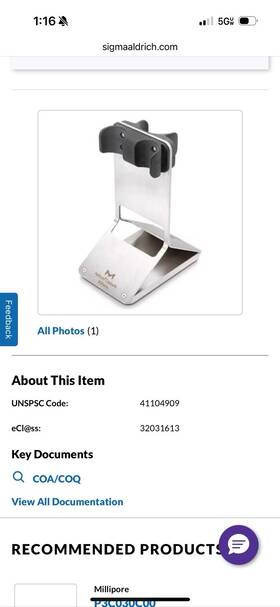 Pcx001 Millipore Share Pellicon Capsule Stand