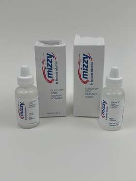 6051400 Mizzy Inc. Set Of Flecks Zinc Cement Liquid 15ml Powder 29g Snow White