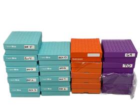 1144t61 Mtc Bio Thomas Scientific Used 17 Pc 81-place Cardboard Freezer Boxes With Hinged Lid B/o/p
