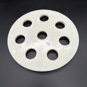 60448 Ohio Footed Porcelain Desiccator Plate 8 Holes 7 5/8 Inch Biology Chemistry Lab