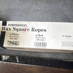 091-1503 Patterson Wax Square Ropes White And Red Dental Laboratory Dentistry 55 Strips