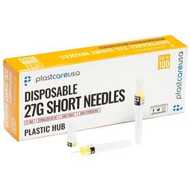 27g-s-2 Plastcare Usa 200 27g Short 21mm Disposable Dental Needles In Perforated Box 2 Of 100