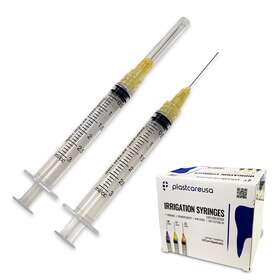 S3cc25-100 Plastcare Usa Box Of 100 3cc 25 Gauge 25g Dental Endo Luer Lock Irrigation Syringes And Tips
