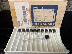 8082 Pyrex Vintage Glass Centrifuge Tubes 15ml Screw Cap Lab Decor Prop Supplies