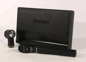 1565c Reister Black Riester Ri-mini Otoscope Othalmoscope Portable Set Case Bulb Batteries