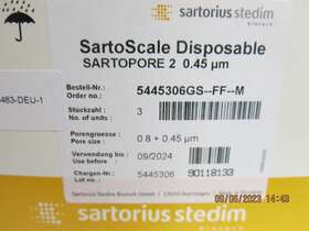 5445306gs Sartorius 5445306gs--ff--m Sartoscale Disposable Sartopore 2 0.45 Um Ff M 3 Units