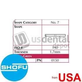 111519 Shofu 681306456229 Dura-green Unmounted Stones Wheels #7 12pk - #0150