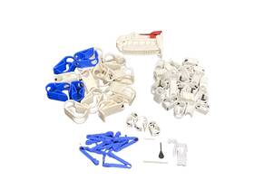 F18228-0000 Sp Bel-art Pure-fit Tcl Lot Of 54 Plastic Tubing Mini Mid-range And Maxi Clamps