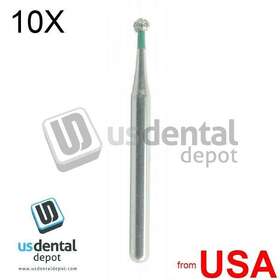 Br45c-green Vaniman 10x Lot Of Fg Diamond - 10pk Burs Br-45c Round Double Extra Small- Coar 100675