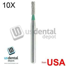 Sf41c-green Vaniman 10x Lot Of Fg Diamond - 10pk Burs Sf-41c 836-012c Short Cylinder F 114888