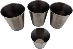 Sh-503 Vollrath Stainless Steel Tumbler Cups Set Of 4 Nsf Listed Includes 2 Oz Measure