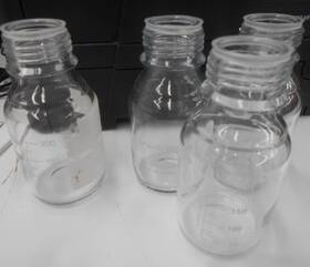 89000-236 Vwr And Kymax 14395 250ml Media Storage Glass Bottle With Ring Lot Of 4
