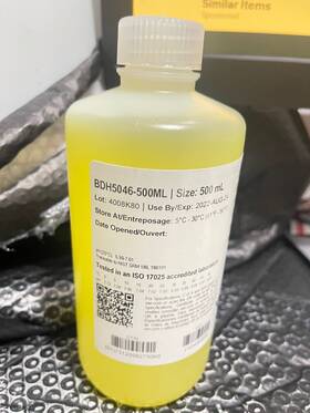 Bdh5046-500ml Vwr Buffer Solution Ph 7.00 Yellow Nist 500ml 8/24/22 3d