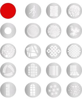 Wellmaking 788823280983 G-10 19pcs Gobos Kit Metal Modeling Sheet With A Red Colors Gels/f