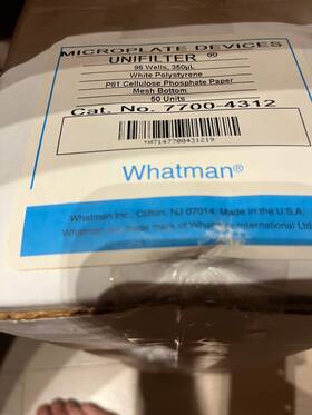 7700-4312 Whatman Microplate Devices Unifilter Filtration 96 Well Plates P81