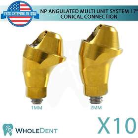 Mu-17 Wholedent Mu-17-#np 10x Np Conical Connection Angulated 17 Abutment Multi Unit 1.6mm Prosthetics