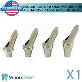 Os-ata2501 Wholedent 2 3 4-r 1x Regular Angled Anatomic Abutment 25 Titanium Dental Osstem Ts Compatible