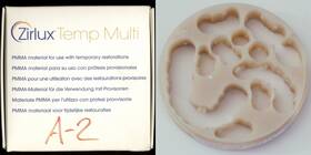 900-7852 Zirlux Used Temp Multi Pmma - 98x16 Mm Shade A2 Use By 2024-12