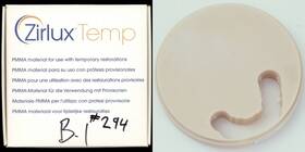 900-7905 Zirlux Used Temp Pmma - 98x18 Mm Shade C1 Use By 2026-03