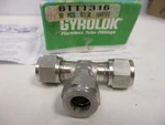Hoke Gyrolok Flareless Tube Fittings, 3/8" Tees, 316STAINLESS Steel, P/n 6TTT316. Fixed Price $25.00.
