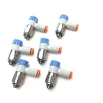Lot Of 6 Smc AS1211F Pneumatic Speed Flow Control, Thread: M5, Tube: 1/8". Fixed Price $48.00.