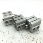 Lot Of 3 Smc NCQ8C106-025 Pneumatic Cylinders, Bore: 1-1/16" Stroke: 1/4" Clevis. Fixed Price $27.50.