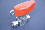 Ball Valve 40 Series, Swagelok, Latch Lock, Red Handle, SS-43GS4-LL-RD. Fixed Price $90.00.