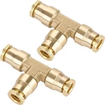 1/4" Quick Push To Connect Fittings Brass Union Tee Shaped Joint Dot Approved. Fixed Price $20.97.