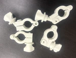 (4) Masterflex Nylon 1/2 - 3/4 Sanitary Hinged Clamp W/ White Knob. Fixed Price $50.00.